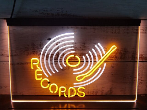 Image of Vinyl Records Two Tone Illuminated Sign