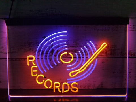 Image of Vinyl Records Two Tone Illuminated Sign