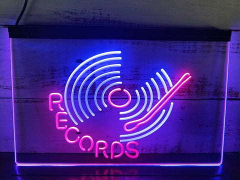 Image of Vinyl Records Two Tone Illuminated Sign