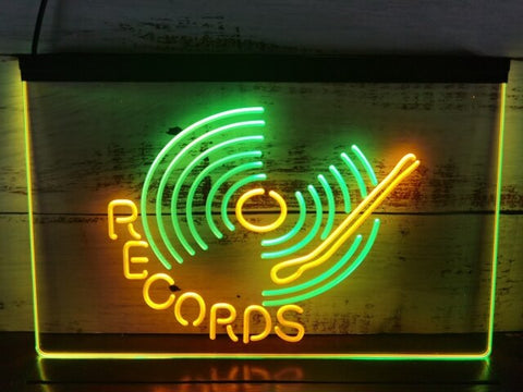 Image of Vinyl Records Two Tone Illuminated Sign
