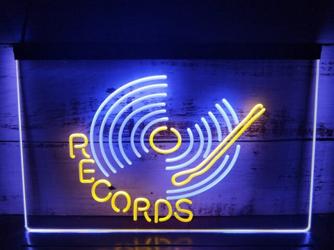 Image of Vinyl Records Two Tone Illuminated Sign