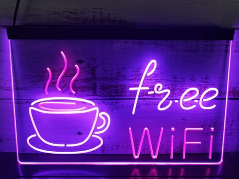 Image of Coffee Shop Free Wi-Fi Two Tone Illuminated Sign