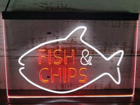Image of Fish & Chips Two Tone Illuminated Sign