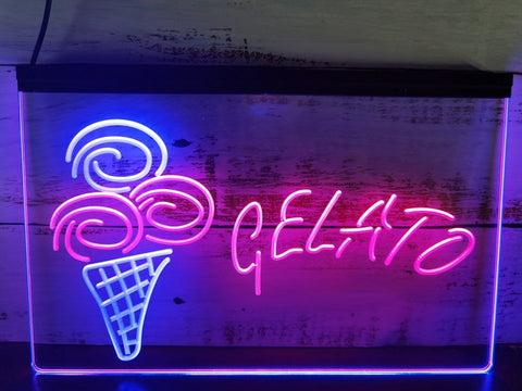 Image of Gelato Ice Cream Two Tone Illuminated Sign