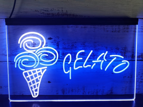 Image of Gelato Ice Cream Two Tone Illuminated Sign