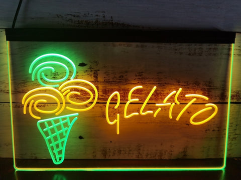 Image of Gelato Ice Cream Two Tone Illuminated Sign