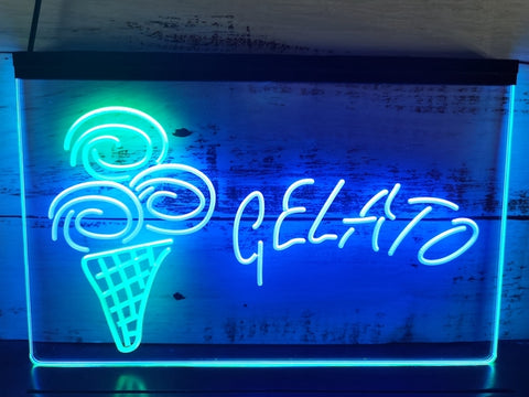 Image of Gelato Ice Cream Two Tone Illuminated Sign