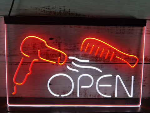 Image of Hairdressers Open Two Tone Illuminated Sign