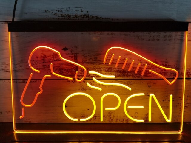 Hairdressers Open Two Tone Illuminated Sign