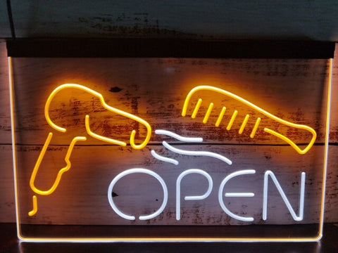 Image of Hairdressers Open Two Tone Illuminated Sign