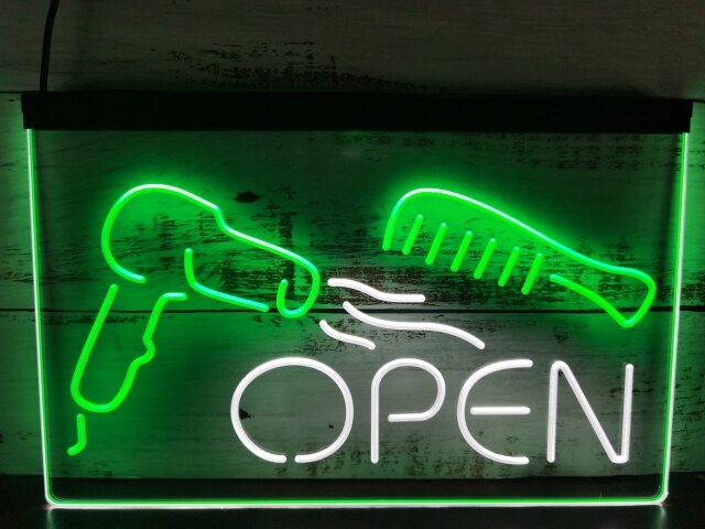 Hairdressers Open Two Tone Illuminated Sign