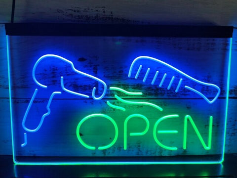 Image of Hairdressers Open Two Tone Illuminated Sign