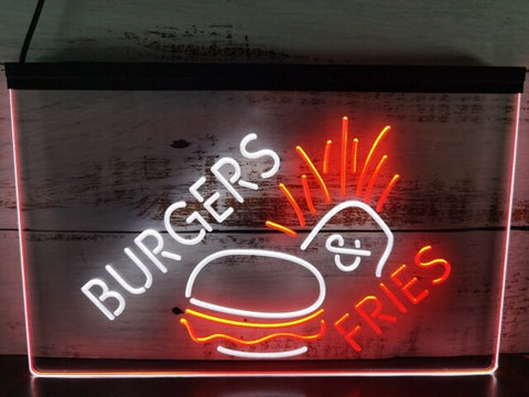 Image of Burgers & Fries Two Tone Illuminated Sign