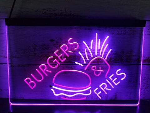 Image of Burgers & Fries Two Tone Illuminated Sign