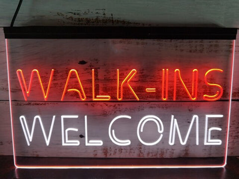 Image of Walk Ins Welcome Two Tone Illuminated Sign