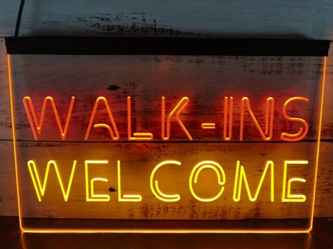 Image of Walk Ins Welcome Two Tone Illuminated Sign