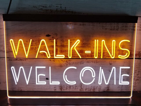 Image of Walk Ins Welcome Two Tone Illuminated Sign