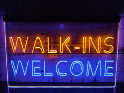 Image of Walk Ins Welcome Two Tone Illuminated Sign
