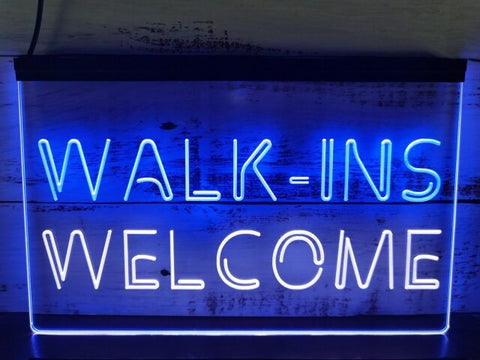 Image of Walk Ins Welcome Two Tone Illuminated Sign