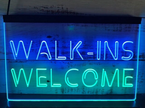 Image of Walk Ins Welcome Two Tone Illuminated Sign