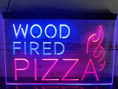 Image of Wood Fired Pizza Two Tone Illuminated Sign