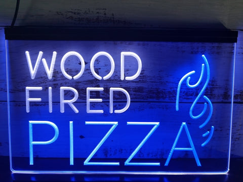 Image of Wood Fired Pizza Two Tone Illuminated Sign