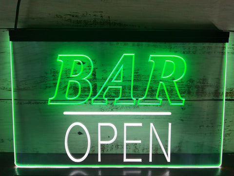 Image of Bar Open Two Tone Illuminated LED Neon Sign