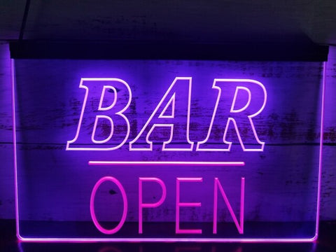 Image of Bar Open Two Tone Illuminated LED Neon Sign