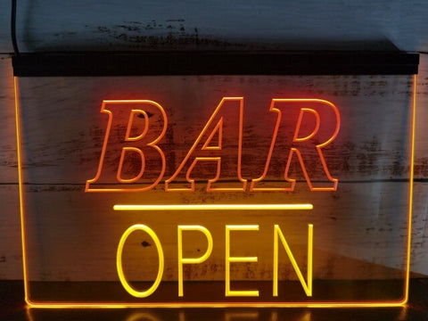 Image of Bar Open Two Tone Illuminated LED Neon Sign