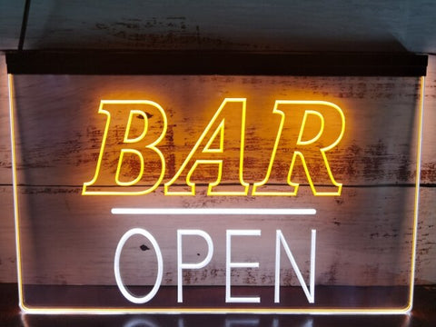 Image of Bar Open Two Tone Illuminated LED Neon Sign