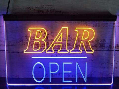 Image of Bar Open Two Tone Illuminated LED Neon Sign