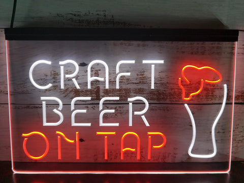 Image of Craft Beer On Tap Two Tone Illuminated Sign