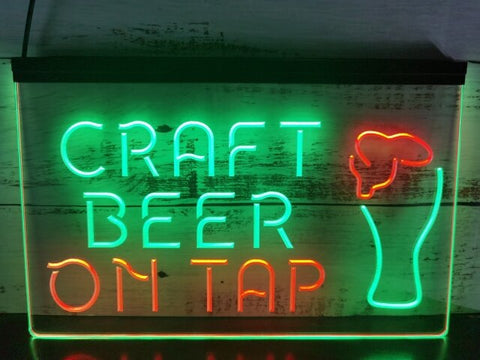 Image of Craft Beer On Tap Two Tone Illuminated Sign