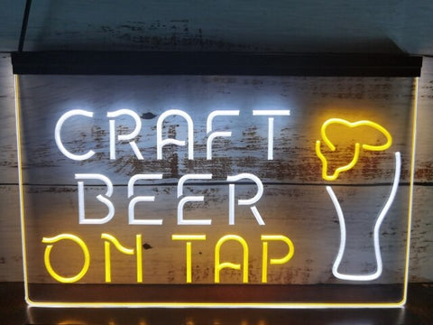 Image of Craft Beer On Tap Two Tone Illuminated Sign