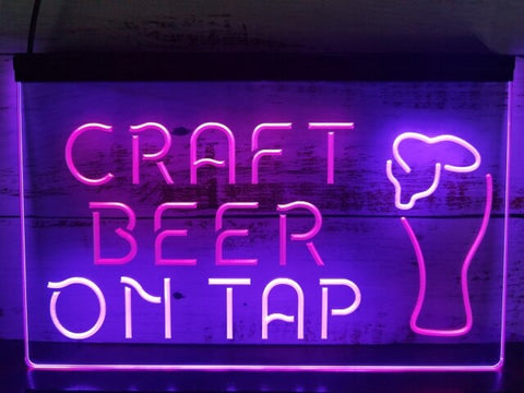 Image of Craft Beer On Tap Two Tone Illuminated Sign