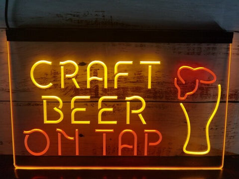 Image of Craft Beer On Tap Two Tone Illuminated Sign