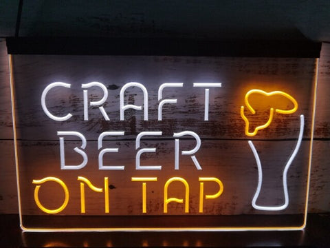 Image of Craft Beer On Tap Two Tone Illuminated Sign