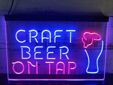 Image of Craft Beer On Tap Two Tone Illuminated Sign