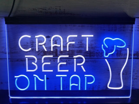 Image of Craft Beer On Tap Two Tone Illuminated Sign