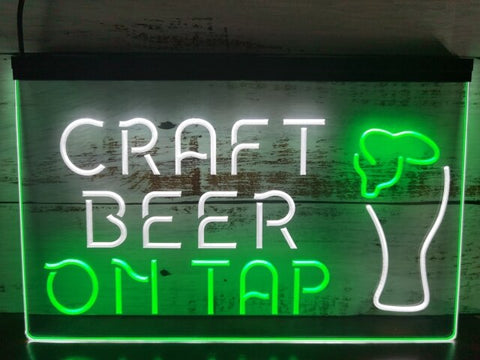 Image of Craft Beer On Tap Two Tone Illuminated Sign