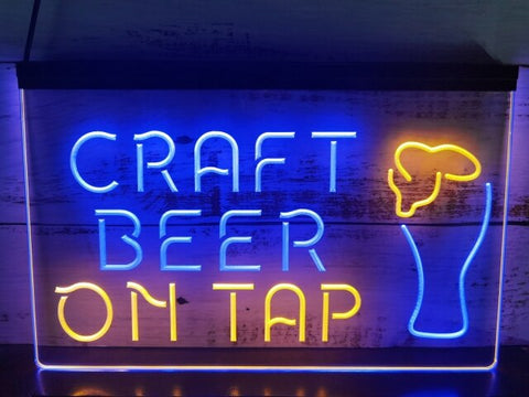 Image of Craft Beer On Tap Two Tone Illuminated Sign