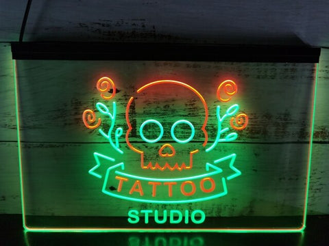 Image of Tattoo Studio Two Tone Illuminated Sign