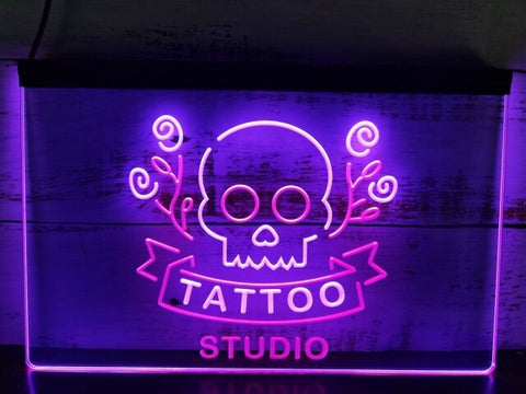 Image of Tattoo Studio Two Tone Illuminated Sign