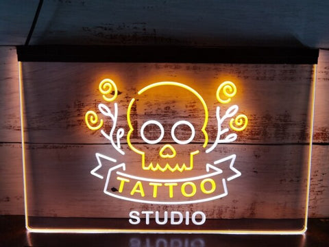 Image of Tattoo Studio Two Tone Illuminated Sign