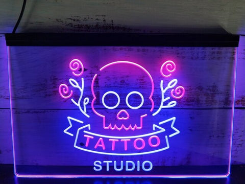 Image of Tattoo Studio Two Tone Illuminated Sign