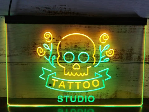 Image of Tattoo Studio Two Tone Illuminated Sign