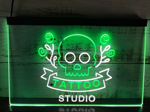 Image of Tattoo Studio Two Tone Illuminated Sign