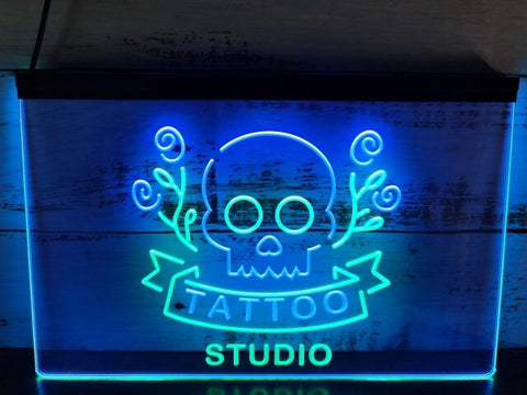 Image of Tattoo Studio Two Tone Illuminated Sign