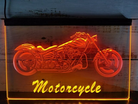 Image of Motorcycles Shop Garage Two Tone Illuminated Sign