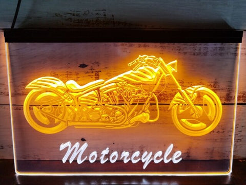 Image of Motorcycles Shop Garage Two Tone Illuminated Sign